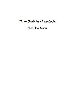 John Luther Adams Notenblätter 3 Canticles of the Birds