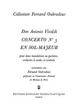 Antonio Vivaldi Notenblätter Concerto sol majeur no.3
