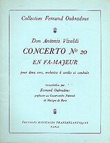 Antonio Vivaldi Notenblätter concerto fa majeur no.20 pour