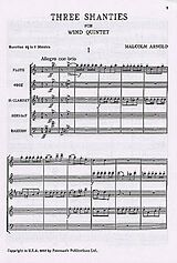 Malcolm Arnold Notenblätter 3 Shanties for wind quintet