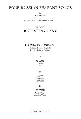 Igor Strawinsky Notenblätter 4 Russian Peasant Songs