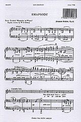 Johannes Brahms Notenblätter Rhapsody op.53 for alto solo