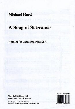 Michael Hurd Notenblätter A Song of st. Francis