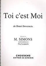 Charles Duvernoy Notenblätter Toi cest moi edition chant