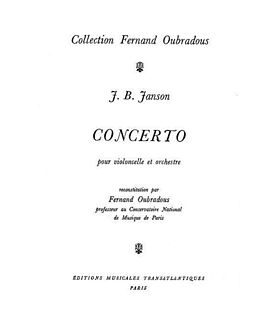 J.B. Janson Notenblätter Concerto