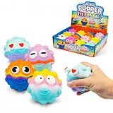Display 12 Eye Popper Fidget Ball, 7 cm gemischt Spiel