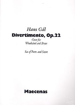 Hans Gál Notenblätter Divertimento op.22