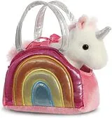Aurora 61171 - Fancy Pals Einhorn in Regenbogen-Tragetasche, Plüsch, ca. 20 cm, 2-teilig Spiel