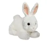 Aurora 73901 - Mini Flopsies Hase Bunny, weiß, Schlenker-Plüschtier, 20 cm Spiel