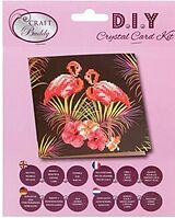 Craft Buddy CCK-A7 - Pink Flamingos, 18x18cm Crystal Art Card, Diamond Painting Spiel