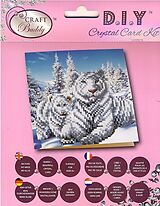 Craft Buddy CCK-A8 -White Tigers, 18x18cm Crystal Art Card, Diamond Painting Spiel