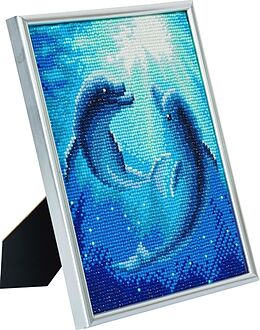 Craft Buddy CAM-12 - Dolphin Dance, 21x25cm Picture Frame Crystal Art, Diamond Painting Spiel