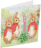 Craft Buddy CCK-PRBT03 - Crystal Art Cards, Die Flopsy-Hasen, 18x18 cm, Diamond Painting, Kunstkarte Spiel