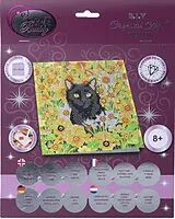 Craft Buddy CCK-A103 - Crystal Art Card Kit, Cat Among the Flowers, Katze, 18x18cm, Kristall-Kunstkarte, Diamond Painting Spiel
