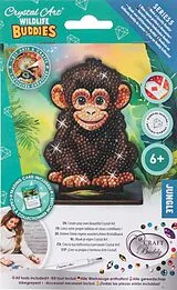 Craft Buddy CAFGR-31GEN042 - Crystal Art Wildlife Buddies, Jungle, Chimp, Schimpanse, Serie 5, Diamond Painting Spiel