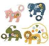Schnürspiel Tiere aus Holz Spiel