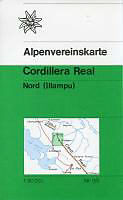 gefaltete (Land)Karte Alpenvereinskarte Cordillera Real Nord (Illampu) 50000 von 