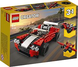 LEGO Creator 31100 - Sportwagen, 3-in-1 Sets, Sportwagen-, Hot Rod-, Flieger-Bauset, 134 Teile Spiel