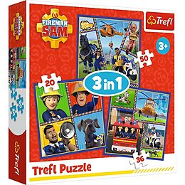 3 in 1 Puzzle Feuerwehrmann Sam Spiel