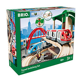 BRIO World 33512 Großes BRIO Bahn Reisezug Set  Eisenbahn mit Bahnhof, Schienen und Figuren  Kleinkinderspielzeug empfohlen ab 3 Jahren Spiel
