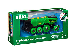 BRIO World 33593 Grüner Gustav elektrische Lok  Batterie-Lokomotive mit Licht & Sound  Kleinkinderspielzeug empfohlen ab 3 Jahren Spiel