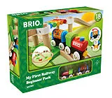 BRIO World 33727 Mein erstes BRIO Bahn Spiel Set - Zug mit Waggon, Schienen & Hängebrücke für Kleinkinder - BRIO Einsteiger-Set empfohlen ab 18 Monaten Spiel