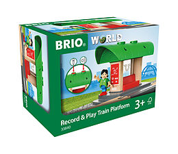 BRIO World 33840 Bahnhof mit Aufnahmefunktion  Eisenbahnzubehör für die BRIO Holzeisenbahn  Kleinkinderspielzeug empfohlen für Kinder ab 3 Jahren Spiel