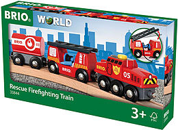 BRIO World 33844 Feuerwehr-Löschzug  Feuerwehrzug mit Feuerwehrschlauch und Wassertank  Kleinkindspielzeug empfohlen ab 3 Jahren Spiel