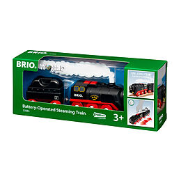 BRIO World 33884 Batterie-Dampflok mit Wassertank - Lokomotive mit echtem kühlen Dampf und Wasserbehälter zum Nachfüllen - Empfohlen ab 3 Jahren Spiel