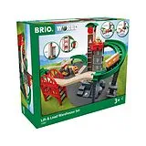BRIO World 33887 Grosses Lagerhaus-Set mit Aufzug - Zubehör für die BRIO Holzeis Spiel