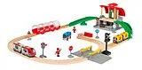 Grosses City Bahnhof Set - Umfangreiches Holzeisenbahn-Set mit Umsteigebahnhof Spiel