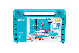 BRIO Builder 34596 Werkbank-Koffer - Einstiegs-Set für kleine Handwerker mit Hammer, Schraubenzieher sowie vielen Schrauben, Muttern und weiteren Spielelementen - Empfohlen für Kinder ab 3 Jahren Spiel