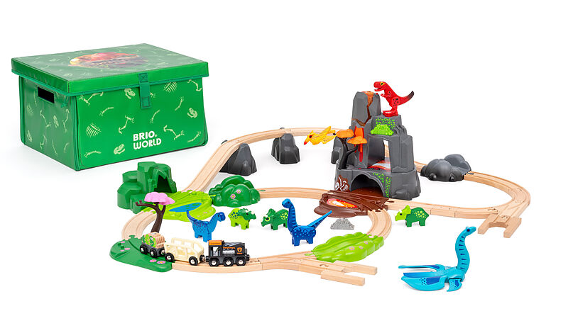 BRIO World  36104 Dinosaurier Deluxe Set | 44-teiliges Zugset für Kinder ab 3 Jahren