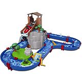 AquaPlay 1647 - Wasserbahn Adventure Land mit Berg, Turm und Stausee, Spieleset inkl. 2 Tierfiguren, Motorboot und Speedboot Spiel