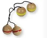 BEX 599-519 Leitergolf Ersatz Bälle, 3 Sets mit blauem Ring, Gummibaum Holz Spiel
