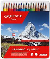 CARAN d'ACHE Farbstifte Prismalo® Aquarelle, 18 Farben in Metallschachtel Spiel