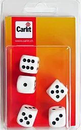 5 Würfel Kst.16mm weiss Spiel