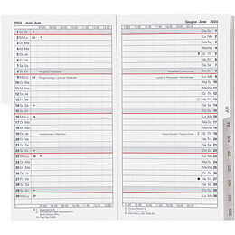 Jahresagenda kt Biella Planer Luzern, 8,7x15,3 cm, 1 Monat auf 2 Seiten, Ersatzinhalt 2025 von 