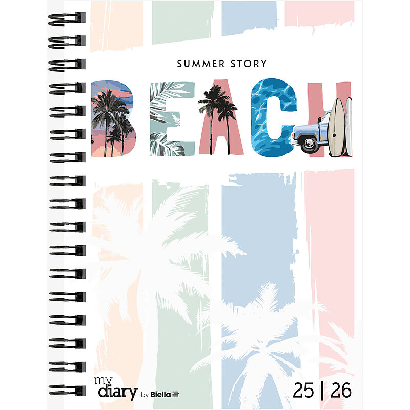 Biella Schüleragenda mydiary, Wire-O, 12x16,5 cm, 3½ Tage pro Seite, Summer