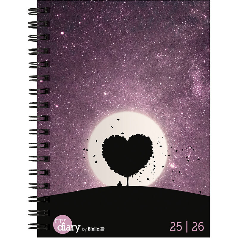 Biella Schüleragenda mydiary, Wire-O, 12x16,5 cm, 3½ Tage pro Seite, Love
