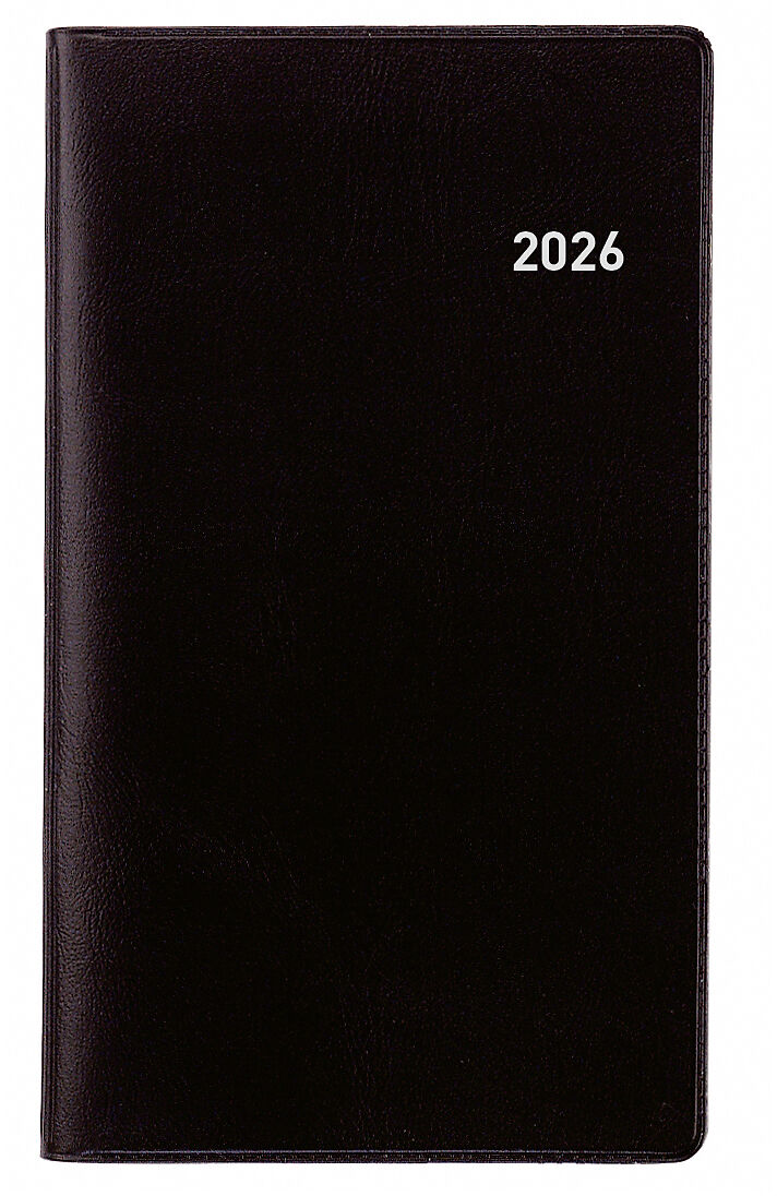 Biella Planer Bern, 8,7x15,3 cm, 1 Woche pro Seite, schwarz 2026