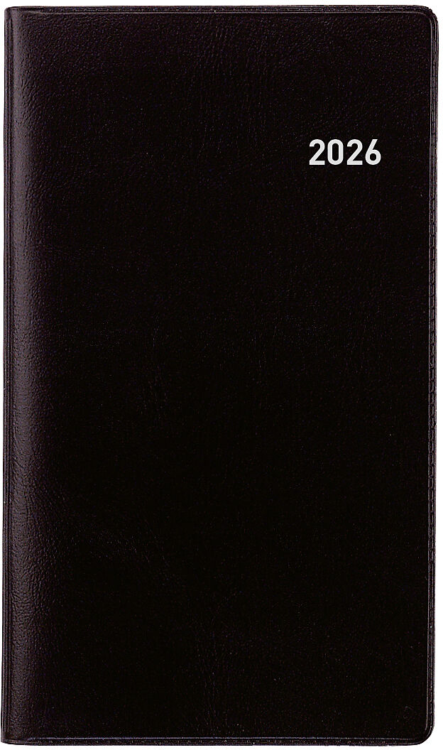 Biella Planer Luzern, 8,7x15,3 cm, 1 Monat auf 2 Seiten, schwarz 2026