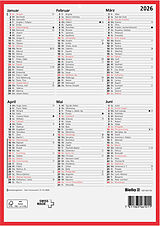 Jahresagenda kt Biella Tafelkalender 21x29,7 cm, ½ Jahr pro Seite, deutsch 2026 von 
