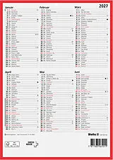 Agenden Jahr BIELLA Wandkalender 2027 871407900027U 6M/1S rot/weiss DE 21x29.7cm von 