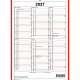 Agenden Jahr SIMPLEX Wandkalender 2027 4032040.27 6M/1S rot/weiss DE/FR A4 hoch von