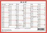 Agenden Jahr SIMPLEX Wandkalender 2027 4032140.27 6M/1S rot/weiss DE/FR A5 quer von 
