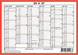 Agenden Jahr SIMPLEX Wandkalender 2027 4032240.27 6M/1S rot/weiss DE/FR A6 quer von