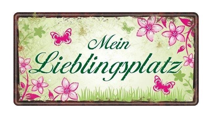 Garten Metallschild Lieblingsplatz - Blechschilder online kaufen | Ex