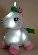 Einhorn 26 cm funkelnd weiss mit 12 LEDs inkl.Batterien Spiel