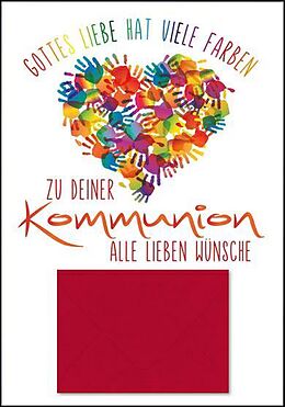 Carterie Privée Kommunionkarte Mit Umschlag – 'Herzlichen Glückwunsch Zu Deiner Kommunion', 11,5x17 Cm, Mit Pailletten